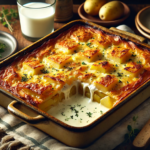Млечна мусака с картофи и сирене