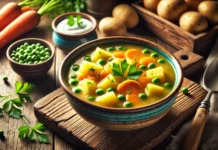 Зеленчукова супа с грах и картофи