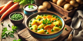 Зеленчукова супа с грах и картофи