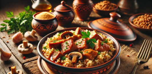 Свинско с булгур и гъби