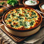 Запеканка с извара и спанак