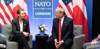 Мете Фредериксен и Доналд Тръмп.