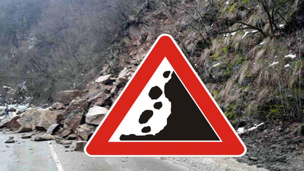 Скална маса се е срутила днес на пътя Кричим –