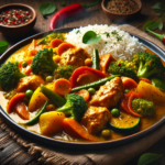 Пиле с къри и зеленчуци