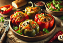 Постни чушки с ориз и гъби