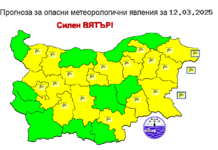 Прогноза за времето и силен вятър