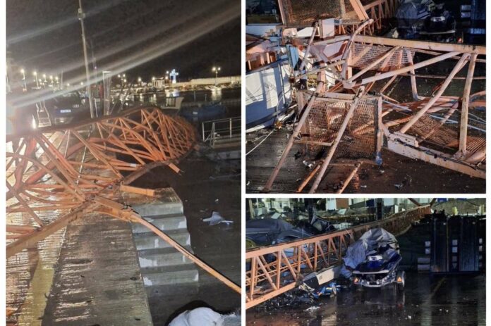 Паднал кран в Поморие