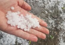 Буря, придружена с градушка в Хасково