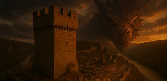 Изглед към крепостта Червен – реалният град, вдъхновил Игра на тронове