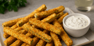 Хрупкави панирани тиквички на пръчици