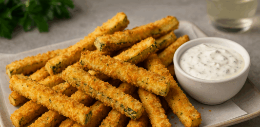 Хрупкави панирани тиквички на пръчици