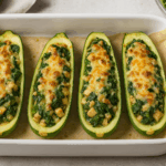 Пълнени тиквички с пилешко филе и спанак