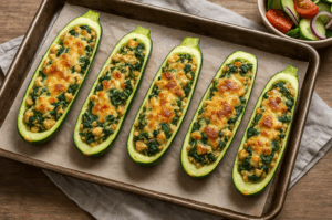 Пълнени тиквички с пилешко филе и спанак. Снимка: Искра.бг