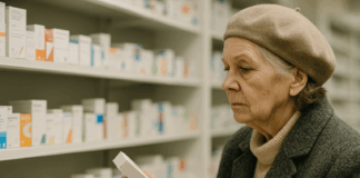 Пенсионерка в аптека с минимална пенсия