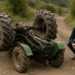 Преобърнат трактор