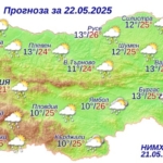 Прогноза за времето на НИМК за 22 май