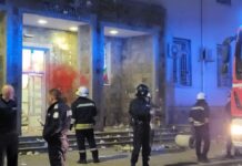 Щети след протеста.