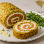 Руло от тиквички и моркови с крема сирене и сьомга