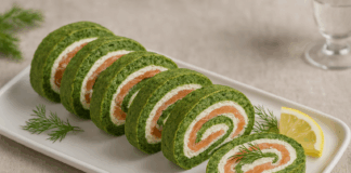 Спаначеното руло с пушена сьомга