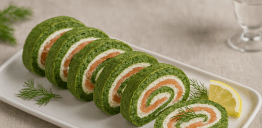 Спаначеното руло с пушена сьомга