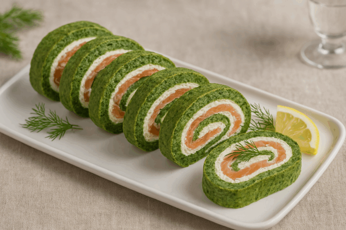 Спаначеното руло с пушена сьомга