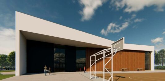 3D визуализация на блокираната спортна зала в Горна Оряховица