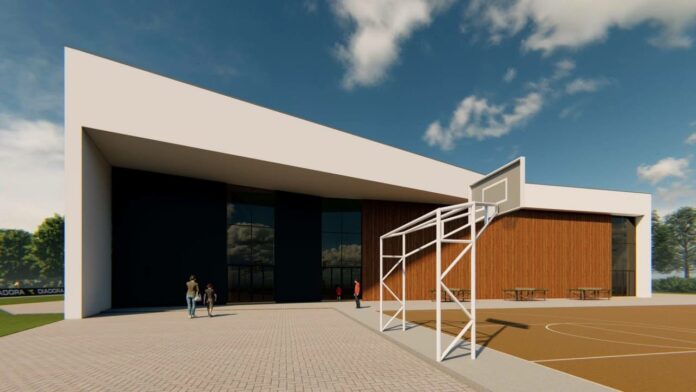 3D визуализация на блокираната спортна зала в Горна Оряховица