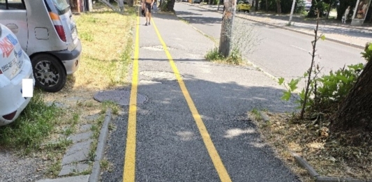 Велоалея на бул. "Сан Стефано" в Бургас