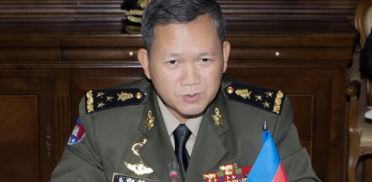 Хън Мане, министър председател на Камбоджа.