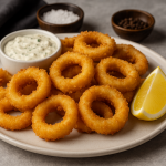 Хрупкави панирани калмари