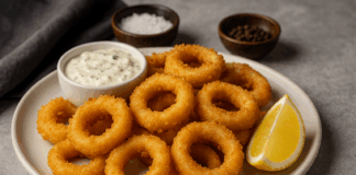 Хрупкави панирани калмари