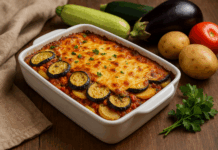 Мусака с тиквички, патладжан и картофи