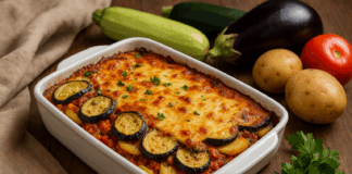 Мусака с тиквички, патладжан и картофи