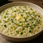 Кремообразен ориз с пармезан и тиквички