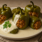 Пълнени чушки с бял сос
