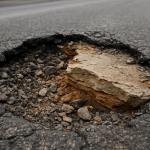 Скали в пътната настилка