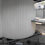 Строителната площадка около новата Гъбка