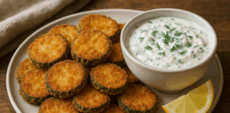 Тиквички с чеснов сос