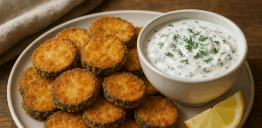 Тиквички с чеснов сос