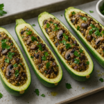 Тиквички с киноа и гъби