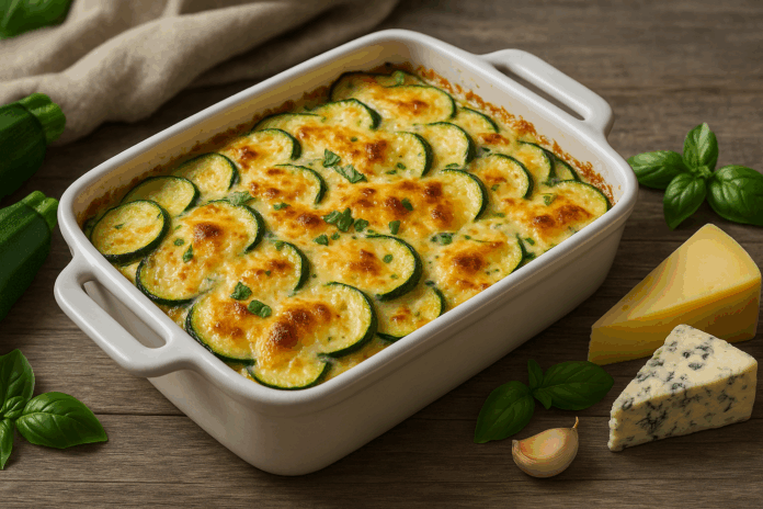 Тиквички Четири сирена на фурна