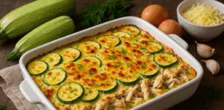 Запеканка с тиквички и пиле