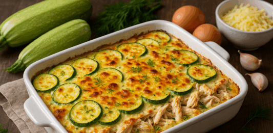 Запеканка с тиквички и пиле