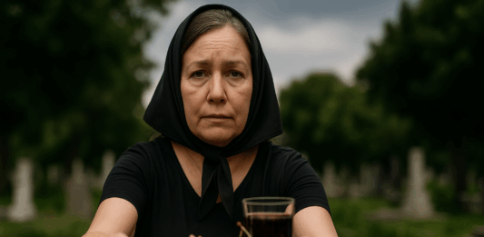 Жена с подавка за Черешова задушница