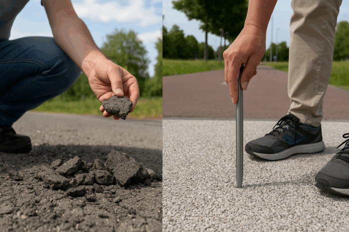 В България роним асфалт с пръсти, а във Виена тестват ненагряващ се и водопропусклив Асфалт в България и Австрия