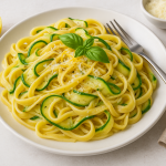 Фетучини с пармезан, тиквички и лимонов сос