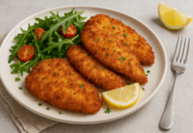 Лимонови пилешки гърди с хрупкава коричка – готови за 30 минути