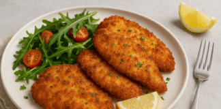 Лимонови пилешки гърди с хрупкава коричка – готови за 30 минути
