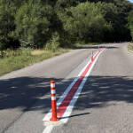 Колчета и червена маркировка спират рисковите изпреварвания по I-5 Черноочене - Кърджали