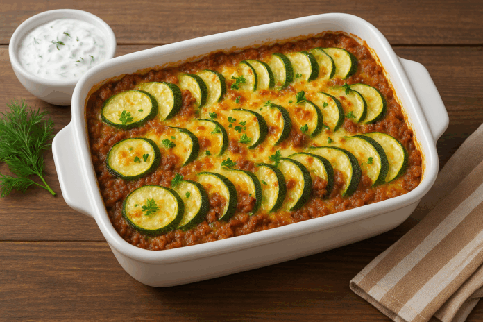 Мусака от тиквички и кайма